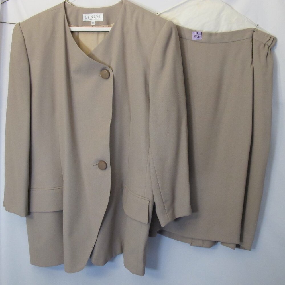 Renlyn New York 2-piece taupe skirt suit  18